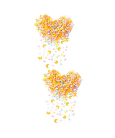 FRCOLOR 2pcs 1 Nail Art Polymer Clay Polymer Clay Beads Moon Stars Slices Vase Filler Color Stickers Nail Polish Sticker Fruit Stickers Nail Polish Accessories Patch Candy
