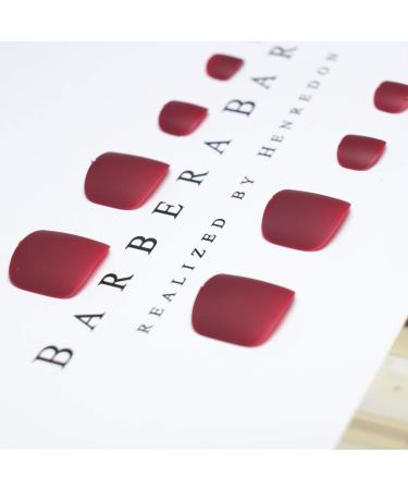Yienate Burgundy Red Artificial Toe Nails - Chic & Exquisite 24-Piece Complete Cover Nail Tips for Stunning Toenails - Buy Online on GoSupps.com