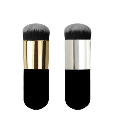 Foundation Brush 2 Pcs Kabuki Makeup Travel Powder Brush for Blending Liquid Cream or Flawless Powder Cosmetics