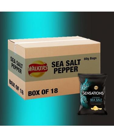 Walkers New Sensations Crushed Sea Salt & Black Peppercorn 65g (36 Bags x 65g) 65 g (Pack of 1)