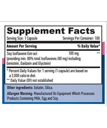 Soya Isoflavones 80% Extract Capsules x 100 - Non-GMO Hormonal Health Support - Buy Online on GoSupps.com