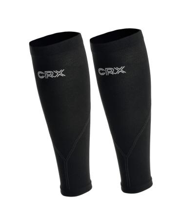 CRX Compression Calf Sleeves (20-30mmHG) Perfect Calf & Shin Supports for Men & Women. The Physio's Choice Footless Graduated Compression Sock Trusted by Pro Sports Teams and Elite Athletes Small