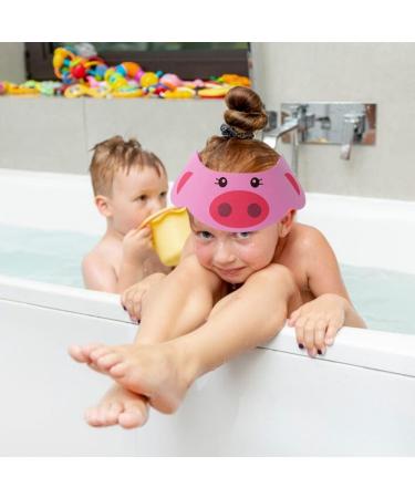 Adjustable Baby Bathing Cap 3Pcs Set | Shower Protection Visor Shield for Toddler Kids | Cute Cartoon Design - Buy Online on GoSupps.com