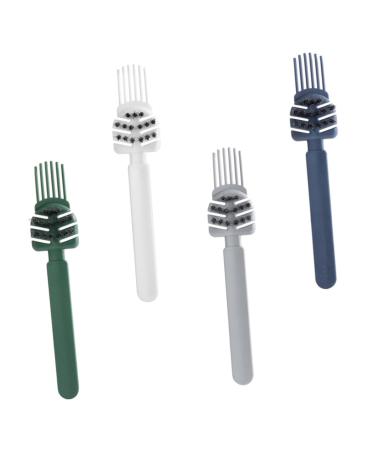 Mikikit Lot De 4 Brosses Peignes Nettoyants Compactes Et Portables Bleu Vert Gris Blanc Pour limination Poils Cheveux Usage Maison Nettoyage Professionnel