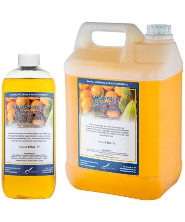 Claudius Showergel Green Tea & Mandarin 5 liter + 1 liter transparant