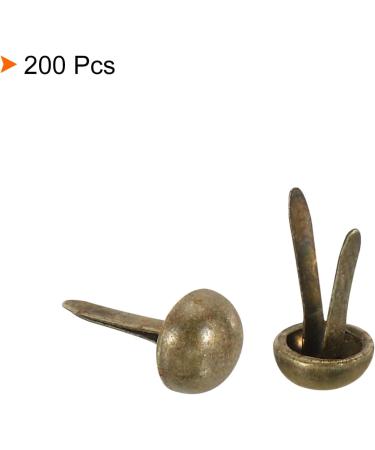 200 Pack of Bronze Tone Mini Brads Paper Fasteners for DIY Crafting and Scrapbooking - 6x12mm Round Brads - Buy Online on GoSupps.com