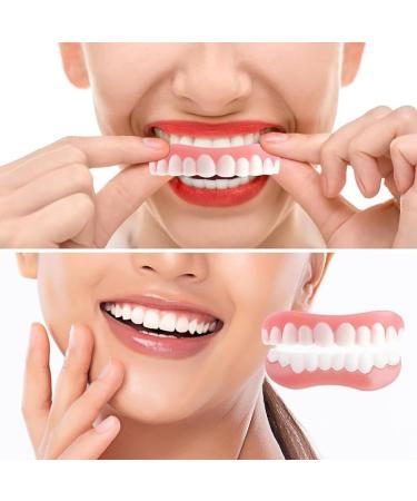 Brigtviee 2 Pairs ClipIn Veneers ClickOn Veneers Upper and Lower Teeth Cosmetic Fake Teeth Instant Veneers Dentures Adjustable Temporary Fake Teeth for Men and Women - Buy Online on GoSupps.com