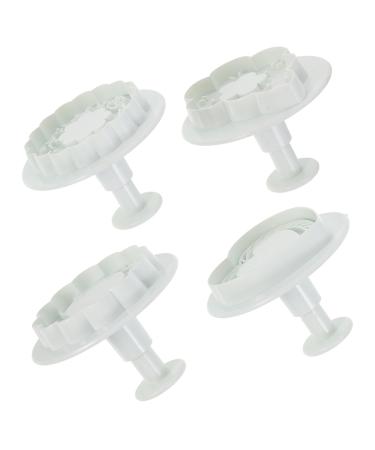 FUNOMOCYA Cookie Mold 4pcs Flower Shaped Baking Mold Crackers Stamps Cookies Cookie Stamp Cookie Stencils Dessert Fudge 3D