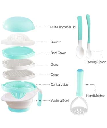 Matyz Versatile Baby Food Maker Set - Homemade Baby Food Mills with Hand Masher  Juicer  and Grater - BPA Free (Mint Green) - Buy Online on GoSupps.com