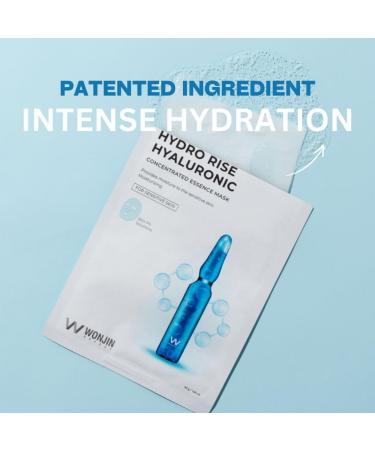 HYDRO RISE Hyaluronic Mask - 10 Pieces | Hydrating Moisturizing Anti-Aging | Enhance Skin Elasticity & Barrier with Hyaluronic Acid - Buy Online on GoSupps.com