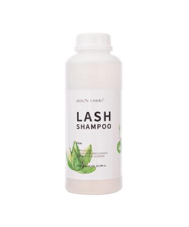 Lash Shampoo 600ml/Eyelid Foaming Cleaner/Detergent for Extensions and Natural Eyelashes/Paraben&Sulfate Free Safe Makeup/Professional&Self Use (Aloe) 600ml-aloe