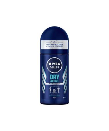 NIVEA MEN D odorant bille Dry Active (50 ml) - Anti-transpirant - Protection puissante et fiable - Protection 48h 50 ml (Lot de 1)