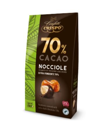 Crispo Hazelnut Dragees Covered with 70% Dark Chocolate 130 g