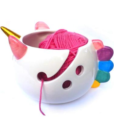 Unicorn Yarn Bowl - Extra Large 8.5 Ceramic Knitting Bowl for Crochet - Yarn Holder and Storage Gift for Knitters - Buy Online on GoSupps.com