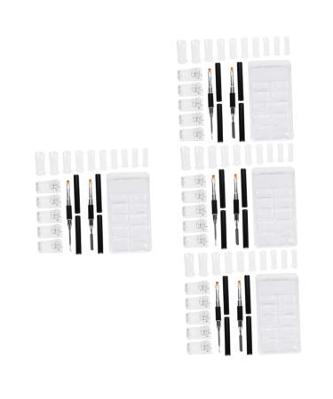 Beavorty 4 Sets Nail Extension Set Nail Decoration Tool Finger Extension Manicure Tool Nail Tools Hanging Toiletry Bag Green Nail Patch Fixing Clips Nail Kit Double Head Plastic Nail Pen