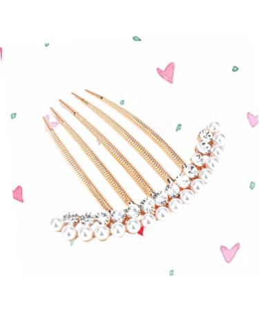 DOITOOL Gold Decor Headwear for Women Rhinestone Headpiece Crystal Decor Alloy Comb Wedding Decoration Bling Decor Pearl Side Comb Floral Decor Bridal Comb Barrette Headgear Hair Bride - Buy Online on GoSupps.com