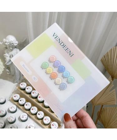 10 Colors/Set Gel Nail Polish Sequins Glitter Transparent UV Gel Varnish Colorful Purple Blue Nail Art Gel Lacquer - (Color: AC)