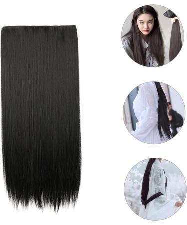Ipetboom Piece Long Straight Hair Wig Long Straight Hair Extensions Straight Wigs Hair Clips for Extensions Hair Extensions Clip in High Temperature Wire Miss Hairpin Natural 80X15CM Black - Buy Online on GoSupps.com