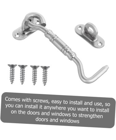 Alipis 2 Pcs Door and Window Hook Heavy Duty Hook Ceiling Hooks Heavy Duty Buckle Hook with Screws Hardware 10.6X3.5CM Silver - Buy Online on GoSupps.com