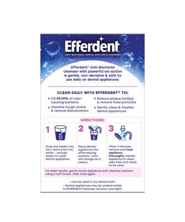Efferdent Anti-Bacterial Dental Appliance Daily Cleanser Complete Clean 102 Tablets - 6 Pack - Buy Online on GoSupps.com