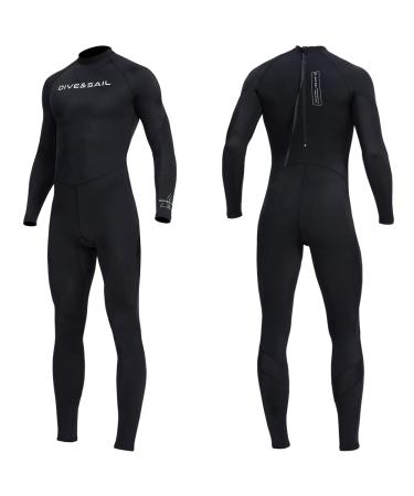 Dive Skins for Women Men Full Body Swimsuit Rash Guard Scuba Skin Thin Wetsuit, One Piece Long Sleeve Quick Dry Diving Skin UV Protection Surfing Spandex Wet Suit for Snorkeling Water Sport Men-Black 3X-Large