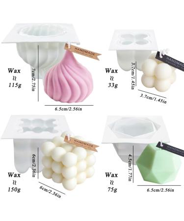 4PCS Bubble Silicone Candle Molds for Candle Making and Decor - Resin, Soap, Chocolate, Clay, Ornament - Buy Online on GoSupps.com