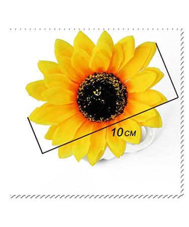 MauSong 2PCS 4 Yellow Sunflower Hair Alligator Hairpins - Stylish Hair Clips for Women, Girls - Perfect for Party, Beach, Wedding - Buy Online on GoSupps.com