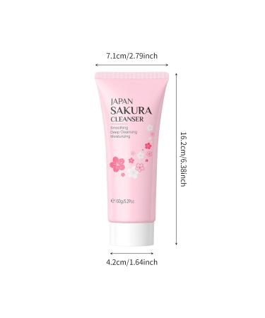 150g Cherry Blossom Face Wash for Women Girls Sensitive Skin Gentle Hydrating Facial Cleanser with Natural Extract Daily Skincare Moisturizing Pink One Size One Size Pink - Buy Online on GoSupps.com