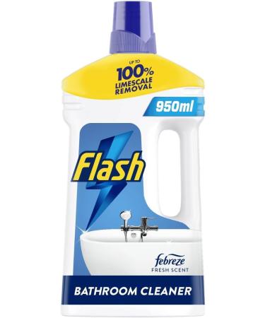 Flash Bathroom All Purpose Cleaner Pack: Floor Cleaner 950ml with Febreze Freshness + Cleaner Spray with Bleach 800ml Eucalyptus + Our Gift for You: Organza Bag Size 9x7x0.1cm - Buy Online on GoSupps.com