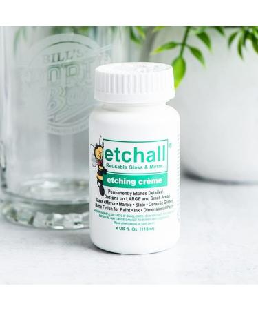 Etchall Etching Cream (16oz) for Glass, Mirrors, Ceramics, Porcelain, Marble, Slate - Smooth Formula, Fast Acting - Ideal for Makers, Creators, Crafters, DIY'ers - Buy Online on GoSupps.com