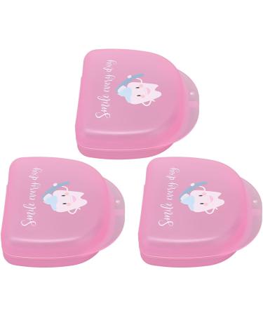Verdant Touch Orthodontic Retainer Box - 3 Pack Dental Retainer Container for Protection | Pink Denture Case - Buy Online on GoSupps.com