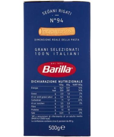  Italian Gourmet E.R. Pack of 5 Barilla Sedani Rigati pasta no. 94 100% Italian noodles 500g + Italian gourmet polpa 400g - Buy Online on GoSupps.com