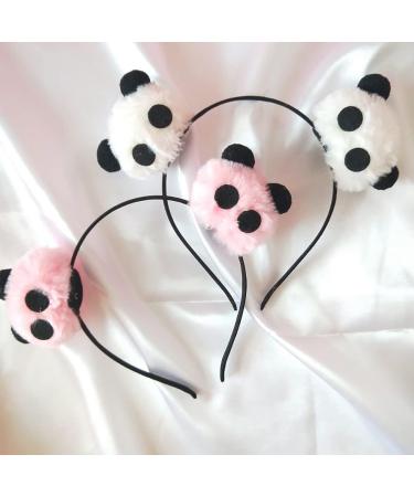 4 Pcs Panda Headband Furry Hair Hoop - Cute Cartoon Pom Pom Hair Accessories for Girls - Buy Online on GoSupps.com