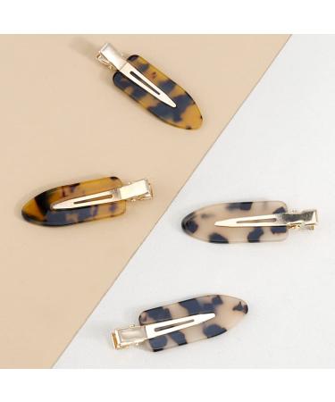 Canitor No Bend Hair Clips 4Pcs - Creaseless Acrylic Resin Tortoise Shell Clips for Women - Buy Online on GoSupps.com