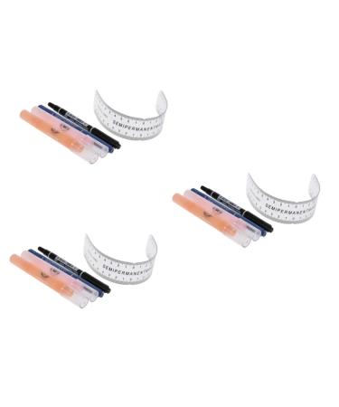Beavorty Eyebrow Pencil 3pcs Marker Permanent Eyebrow Oil Microblading Wmtz_ for Kit Makeup Ladies Ruler Eraser Pen Eyebow Kit