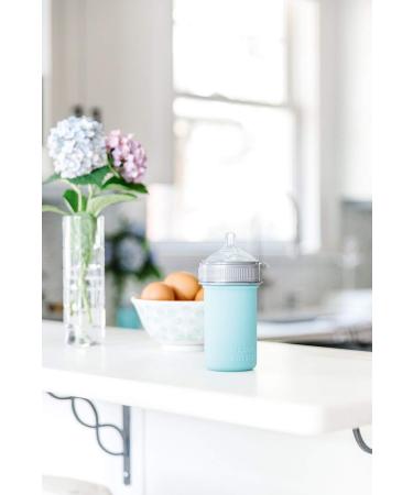 Mason Bottle Silicone Baby Bottle with Medium Flow Nipple - 8 Ounce, BPA Free, Non-Toxic - Made in USA - Teal (1 Count) - Buy Online on GoSupps.com