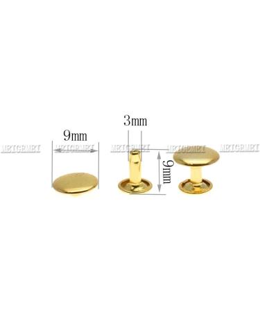 100pcs Metal Double Cap Rivets Studs Rapid Rivets 9mm Gold - Leather Craft Repair - 4 Colors - Buy Online on GoSupps.com