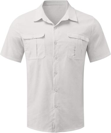 Men's Short Sleeve Reversible Hawaii Shirt - Oversized 5XL Light Beach Vacation Shirt with 2 Breast Pockets - Buy Online on GoSupps.com