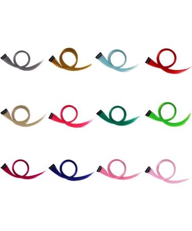 luxurious Long Straight Hair Clip Multi-Colour Trimmable Hair Extension Hairpin Rainbow Highlighted - Buy Online on GoSupps.com