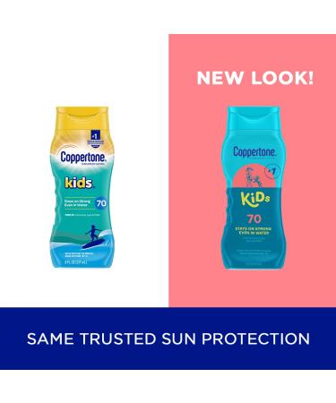 Coppertone Kids Sunscreen Lotion SPF 70 - Pediatrician Recommended, Water Resistant - 8 Fl Oz - Buy Online on GoSupps.com