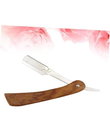 Minkissy Double Hairdresser Razor for Men - Metal & Wooden Portable Hand Razor for Safe Eyebrow Trimming - Old-Fashioned Grooming Tool - Buy Online on GoSupps.com