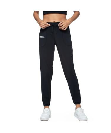 Haowind Joggers for Women with Pockets Elastic Waist Workout Sport Gym Pants Comfy Lounge Yoga Running Pants Medium Black01