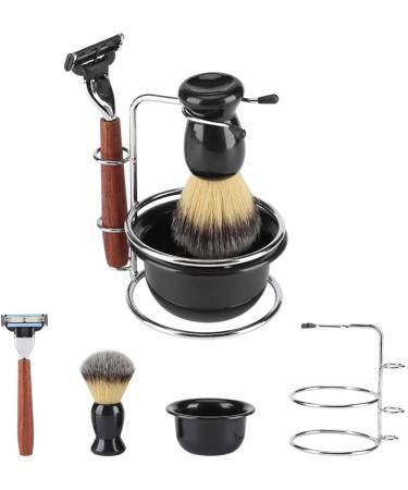 Moum routes shaving set-4-in-1-shaving set with shaving brush bowl set wet rasier set Razor bracket with bowl pure roof hair silver tip for men