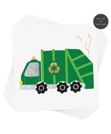 Construction Party Favor: 10 Premium Waterproof Metallic Temporary Garbage Truck Flash Tattoos for Boys - Buy Online on GoSupps.com