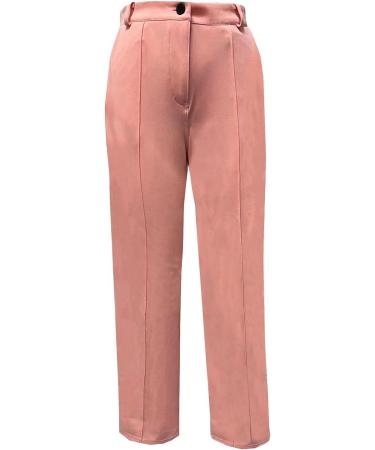 Women Comfy Two Piece Blazer Sets Open Front Blazers 8 Trouser Pants Suits Set Elegant Business Pockets Jacket 1886-sasnx-pink-b L - Buy Online on GoSupps.com