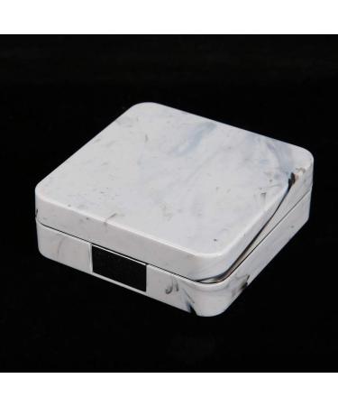 Wifehelper Mini Stylish Contact Lens Container - Travel Case with Movable Marble Mirror - Silver Soothing Design - Buy Online on GoSupps.com