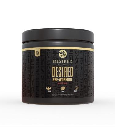 Desired Pre Workout - Energy Endurance Focus Pump and Strength - Beta Alanine Caffeine Citrulline Malate DMAE 750 mg L-Tyrosine (25 Servings)