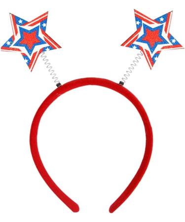 hgnxa 4th July Hair Hoop Headwear for Independence Day Headband American Flags Head Boppers American Theme Independence Day Flag Bow Style - Buy Online on GoSupps.com