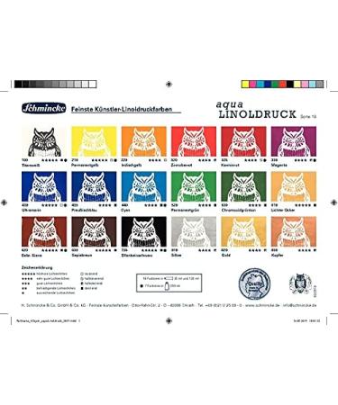 Schmincke Aqua-LINOLDRUCK Linoleum Printing Set - 5 x 20ml Tubes | Finest Inks for Sharp Contours & Brilliant Colors - Buy Online on GoSupps.com