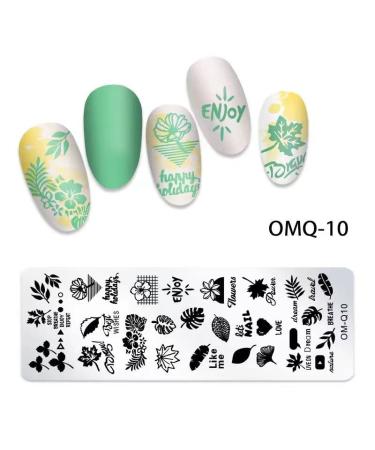 Faiteary 6Pcs Nail Stamping Plates Set - Butterfly Leaves Flowers Animals Letters Geometric Pattern for DIY Nail Art - Buy Online on GoSupps.com